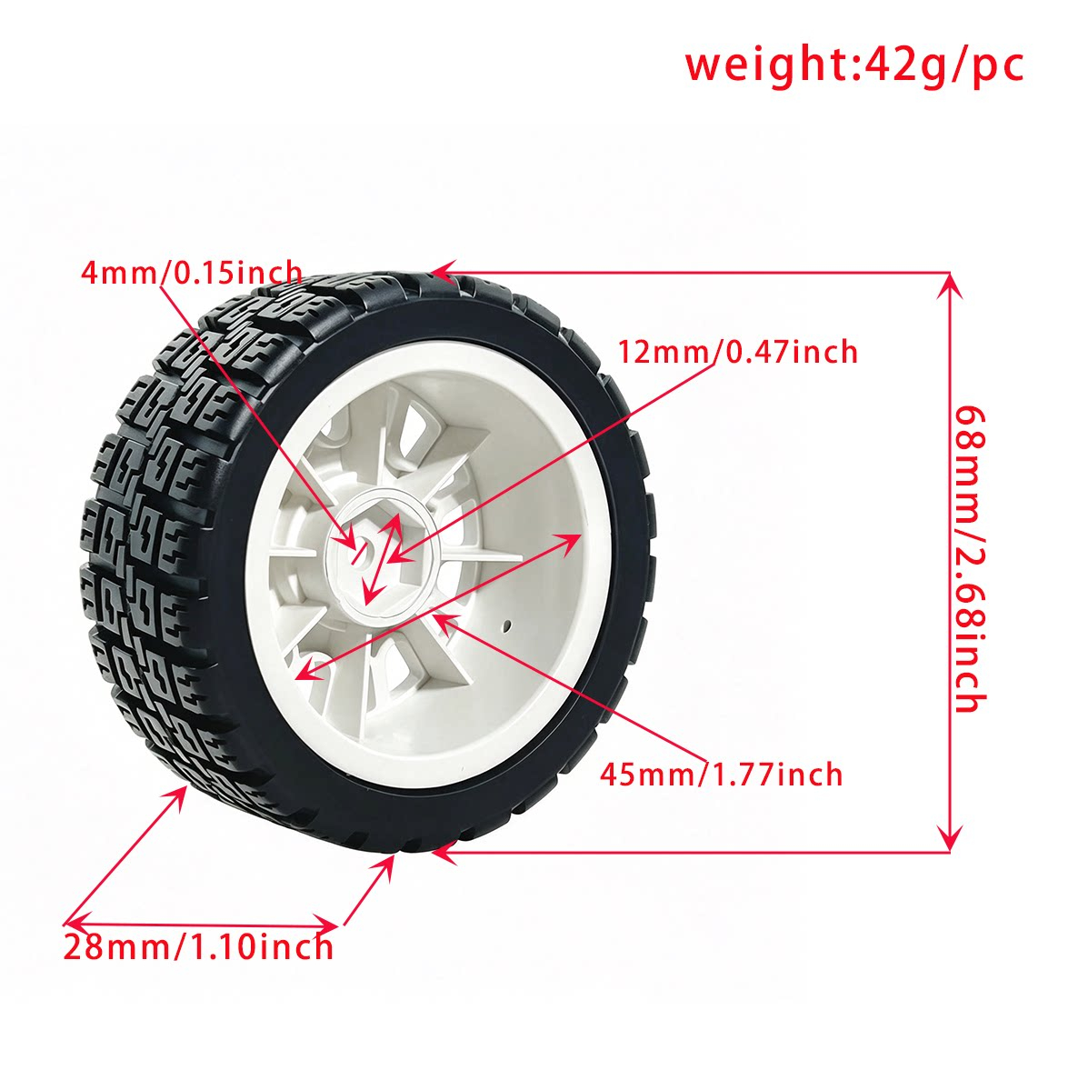 1/10 RC Rally Car 4Pcs 68mm Gr - Tamiya Model Rc Car recension och pris